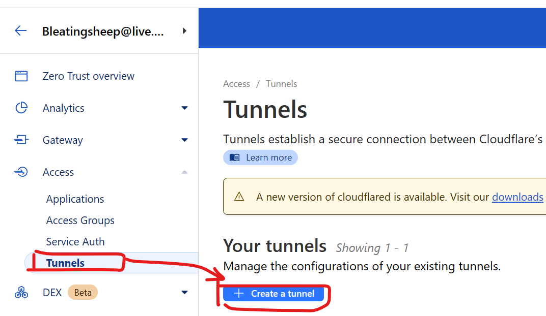 Cloudflare Tunnel 的使用方法 bleatingsheep 的博客